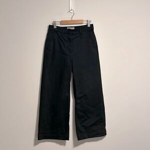 Everlane Cropped Wide Leg Jeans, Black, size 4
